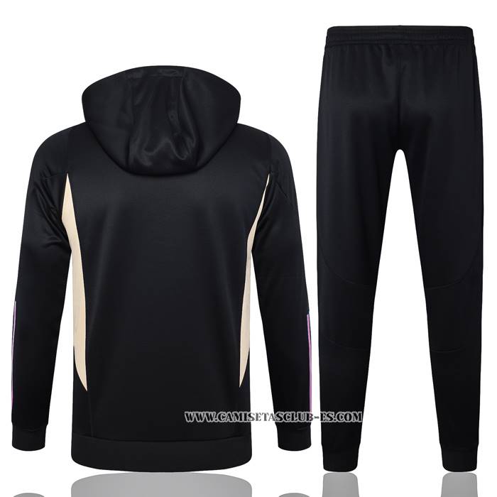 Chandal de Sudadera del Real Madrid Nino 23-24 Negro y Blanco